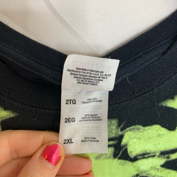 Vintage Fruit of The Loom Glow In The Dark Skeleton Black T-shirt Mens Size 2XL - Picture 6 of 6